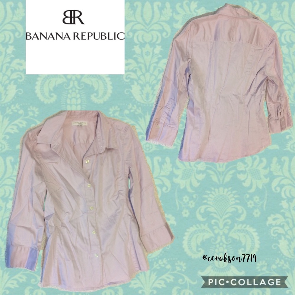 Banana republic fitted lavender 3/4 slv blouse szS